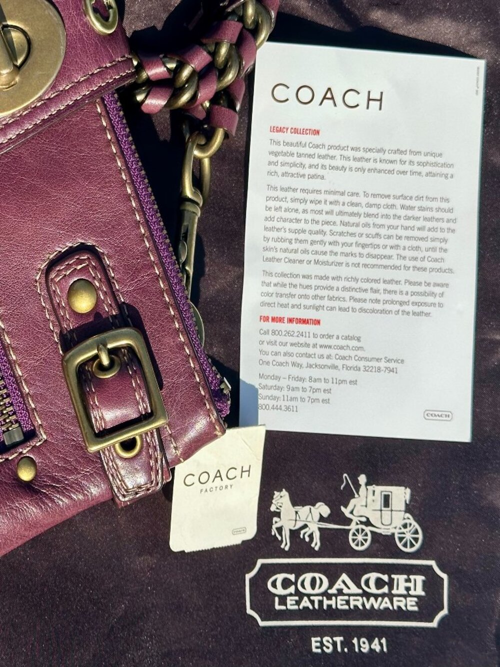 Coach Legacy Bridget Limited Ed 65th Anniv Purple Leather Shoulder Bag 11622 NWT - Picture 15 of 16